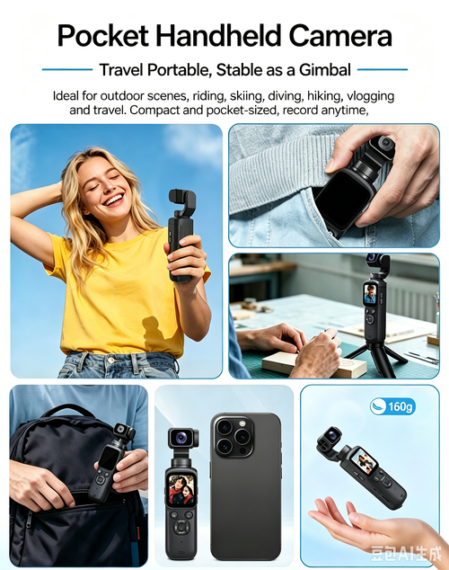 New 4K Hand‑Held Action Camera, Outdoor Face‑Tracking Shooting, High‑Definition Pocket Gimbal Camera