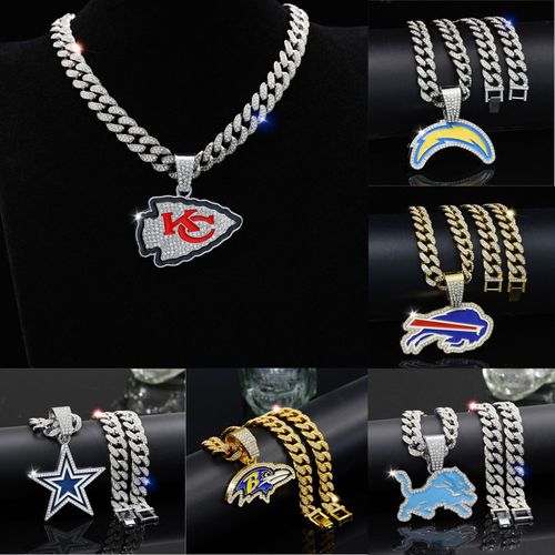 NFL Crystal Rhinestone Charm Necklace