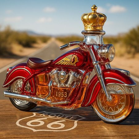 1953 Indian Chief Motorcycle Whiskey Bottle