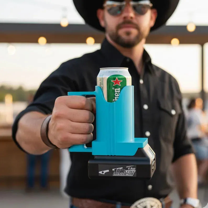 Power Tool Battery Drink Holder