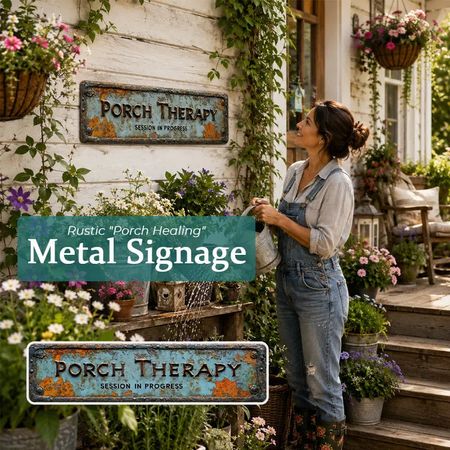 “Porch Therapy” Rustic Wall Sign