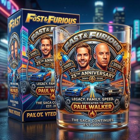 Fast & Furious 25th Anniversary Tribute Glass: A Legacy of Brotherhood That Never Fades