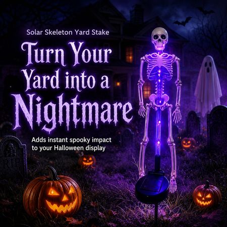 💀 Solar Skeleton Yard Stake