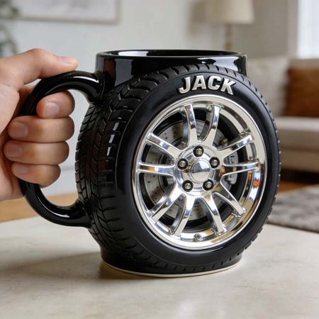 Personalized Car Tire-Themed Mug