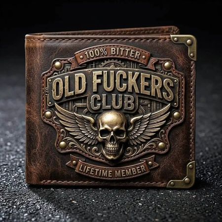 Old Fucks Club Retro Leather Wallet