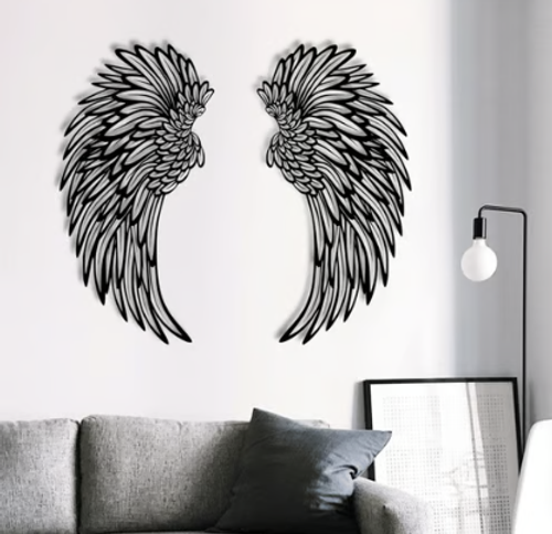 🔥BIGGEST SALE - 49% OFF🔥🔥1 PAIR ANGEL WINGS METAL WALL ART WITH LED LIGHTS-🎁GIFT TO HER🌙