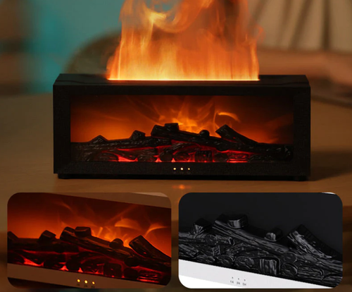 50% DE RÉDUCTION - DERNIER JOUR ! 💦 Diffuseur d'Humidité avec Flamme de Cheminée - 7 Couleurs LED et Télécommande, Ambiance Apaisante pour Maison