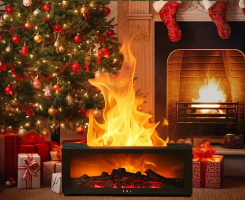 50% DE RÉDUCTION - DERNIER JOUR ! 💦 Diffuseur d'Humidité avec Flamme de Cheminée - 7 Couleurs LED et Télécommande, Ambiance Apaisante pour Maison