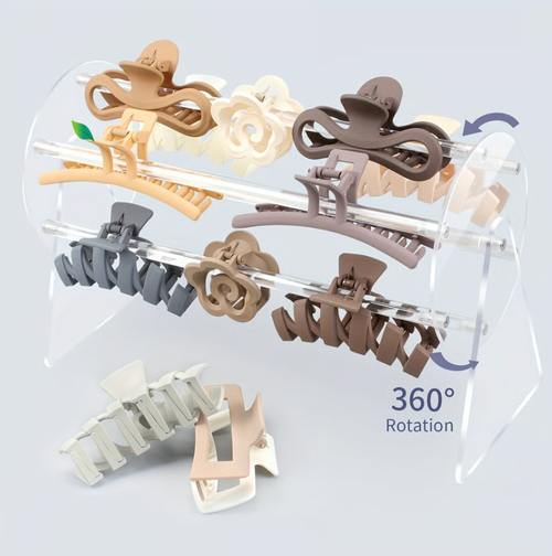 🎀Acrylic Rotating Hair Claw Clip Holder
