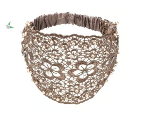 Plum Blossom Hollow Beaded Wide Headband