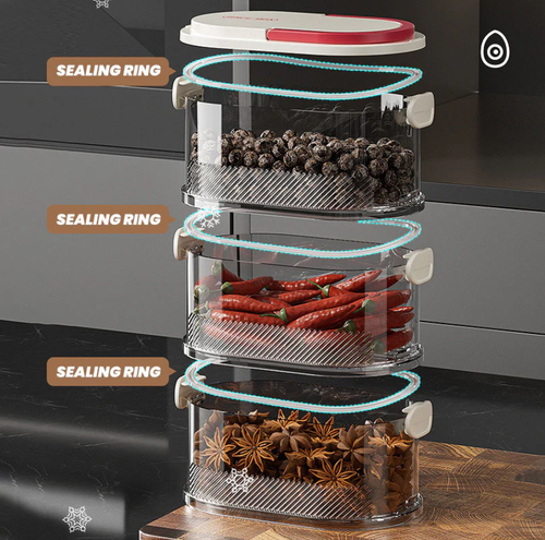 🔥 The secret weapon for a well-organized kitchen 🔥 Sealed storage of spices in multiple layers.