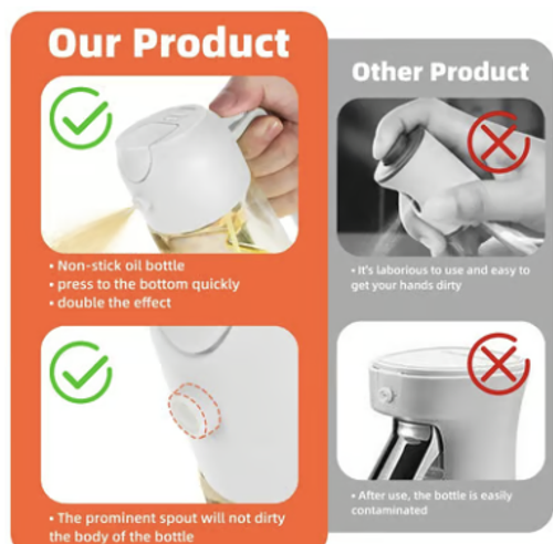 🎁💕2 in 1 Glass Oil Sprayer & Dispenser🔥