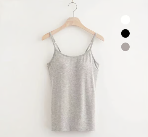 Loose-fitting Tank Top With Built-in Bra（Buy one）（Plus-size underwear, please specify color and size.）