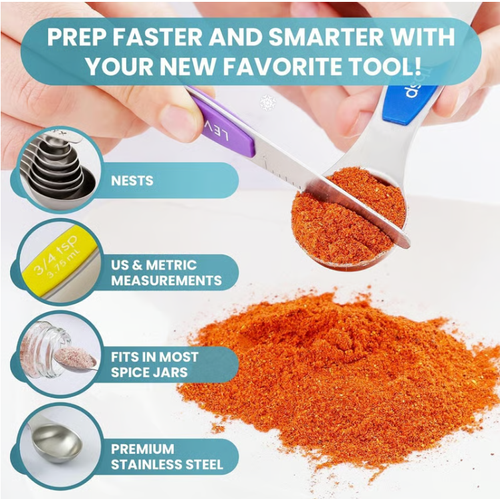 Stainless Steel Magnetic Measuring Spoons Set