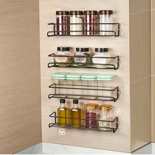 Carbon Steel Wall-Mounted Kitchen Spice Rack
