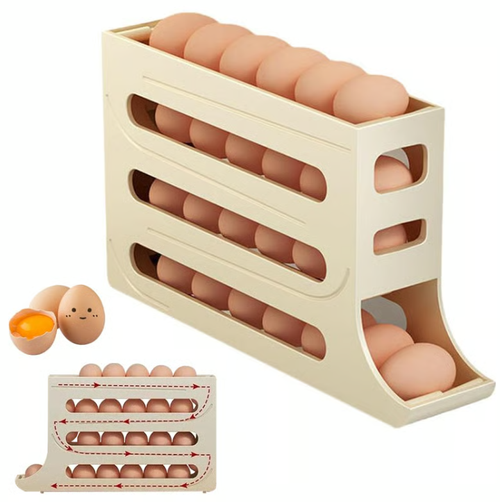 Egg Holder for Fridge, Eggs Dispenser Auto Rolling