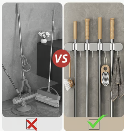 💖 Multifunctional Mop Holder with Hook