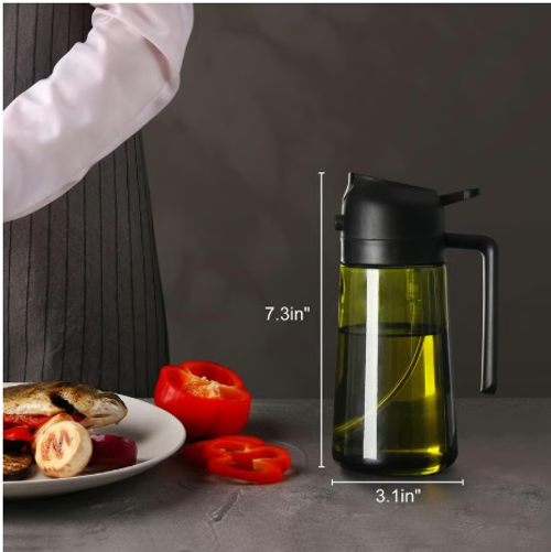 🎁HOT SALE💕2 in 1 Glass Oil Sprayer & Dispenser🔥