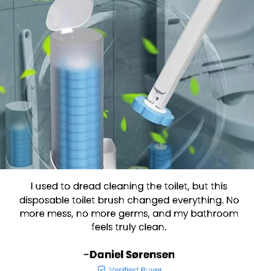 Disposable toilet cleaning tool（Toilet brush + 18 brush heads – Ocean）