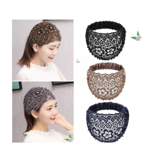 Plum Blossom Hollow Beaded Wide Headband