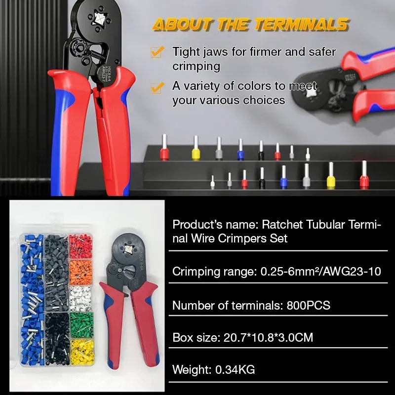 🔥 Final day of 60% off sale – thousands sold! 💥 Ratchet tubular terminal wire crimper 1200-piece set