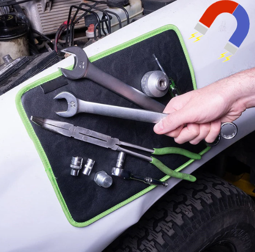 Powerful Magnetic Tool Mat 🚗 – Holds Tools Firm on Bumpy Surfaces, Easy-Clean for Mechanic Workstations