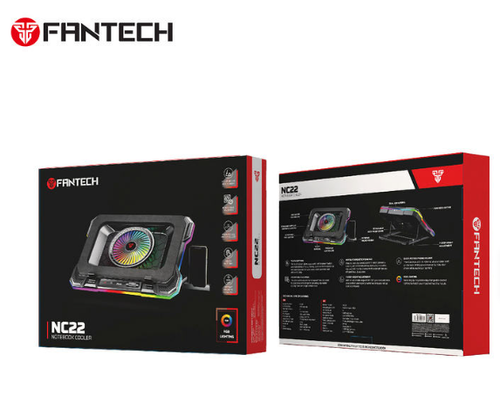 Fantech NC22 Supports 19 Inches RPM Fan Magnetic Foam Pad RGB LED 7-Level Height Adjustment Laptop Cooler