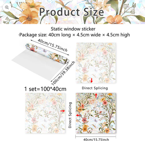 🔥 Static patterned window sticker