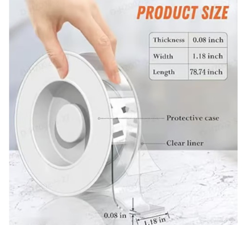 ✨Extra Large Double Sided Tape , Clear & Tough Nano Tape, Multipurpose Mounting Tape