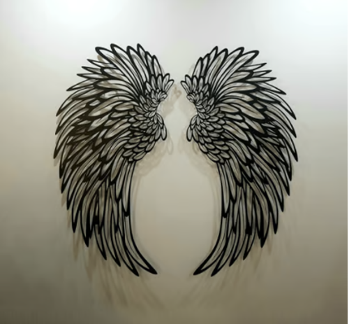 🔥BIGGEST SALE - 49% OFF🔥🔥1 PAIR ANGEL WINGS METAL WALL ART WITH LED LIGHTS-🎁GIFT TO HER🌙