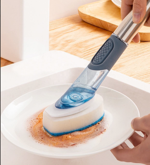 New Household Multifunctional Kitchen Cleaning Brush Set Plastic Liquid Dishwashing Pot Sponge Brush Combination for Dishwashing