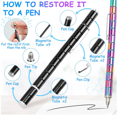🤣🖊️Magnetic Fidget Pen: Transform Into Various Shapes