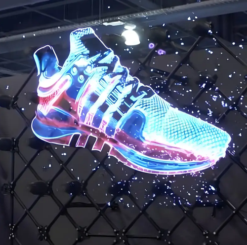 43CM naked eye holographic 3D projection suspended in the air imaging three-dimensional electric fan screen rotating advertising machine started