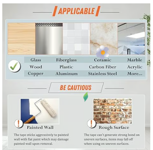 ✨Extra Large Double Sided Tape , Clear & Tough Nano Tape, Multipurpose Mounting Tape