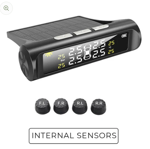 🚗Solar Real-Time Four-Wheel Display Tire Pressure Monitor