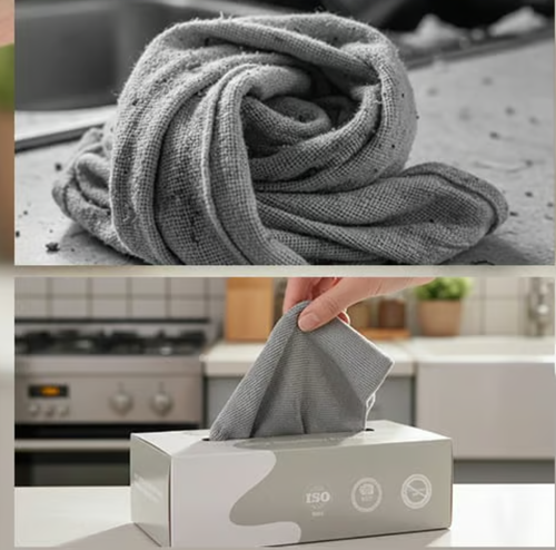 Microfiber Cleaning Cloths in a tissue box! 📦