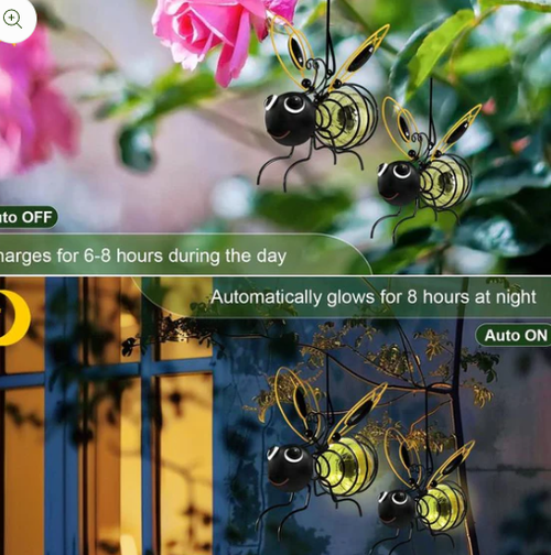 🐝Outdoor Hanging Solar Bee Light - Perfect Gift For Plant Lovers Moms Or Literally Anyone Who Smiles❤️