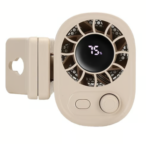 Car Clip On Fan with LED Display -360° Rotation, 100 Speeds Adjustable, USB Rechargeable