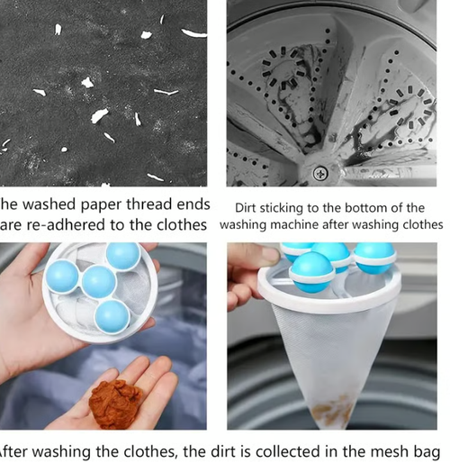 laundry detergent, clothes filter bag, washing machine hair filter ball（One photo, three rewards.）