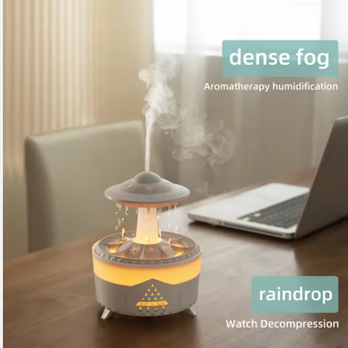 UFO Raindrop 350ml LED Colorful Night Light Aromatherapy Humidifier Electric Plastic for Household Use for Bedroom Desktop