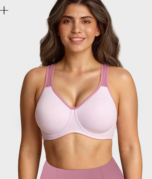 Unlined External Underwire Full Coverage Sports Bra