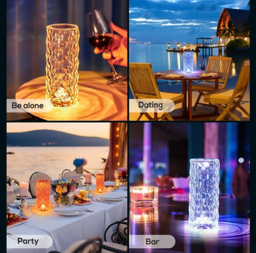 🔥 BIG SALE - 48% OFF🔥16 Colors Rose Rays Crystal Diamond Table Lamp