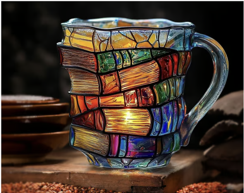 📚 3D Painted Book Mug 🍵