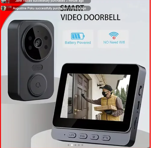 Wireless Video Doorbell with Monitor