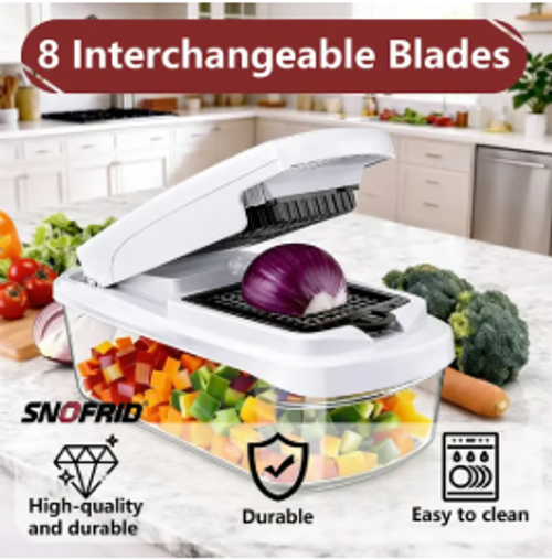 🥕15-in-1 Vegetable Chopper | Multifunctional Food Cutter with Container