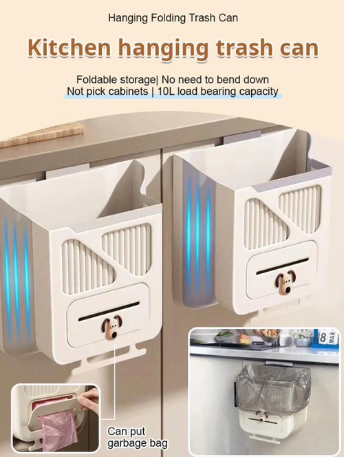 🗑️50% OFF NOW!🕒Foldable Hanging Trash Can – Space Saving, Leak Proof & Easy to Clean🧼