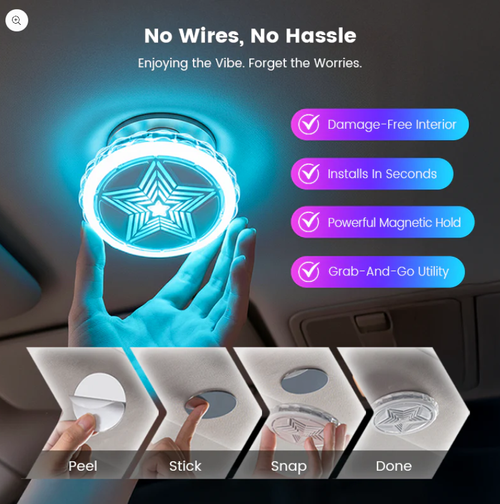 ✨Car Interior Roof Light - Magnetic Multi-Mode Rechargeable