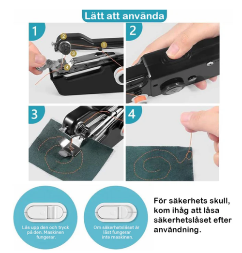 Handhållen mini elektrisk symaskin