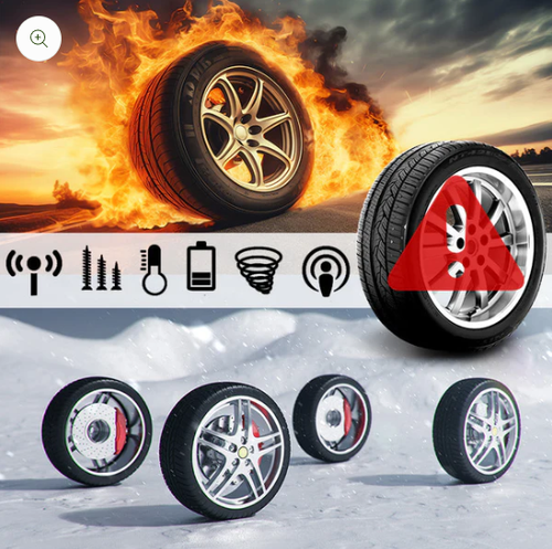 🚗Solar Real-Time Four-Wheel Display Tire Pressure Monitor