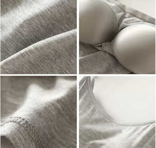 Loose-fitting Tank Top With Built-in Bra（Buy one）（Plus-size underwear, please specify color and size.）